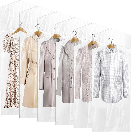25 Pack Dry Cleaning Bags, 60x90 cm Dry Cleaner Bags Plastic Clear, Dust-proof Plastic Garment Bags, Home Storage, Travel, Moving