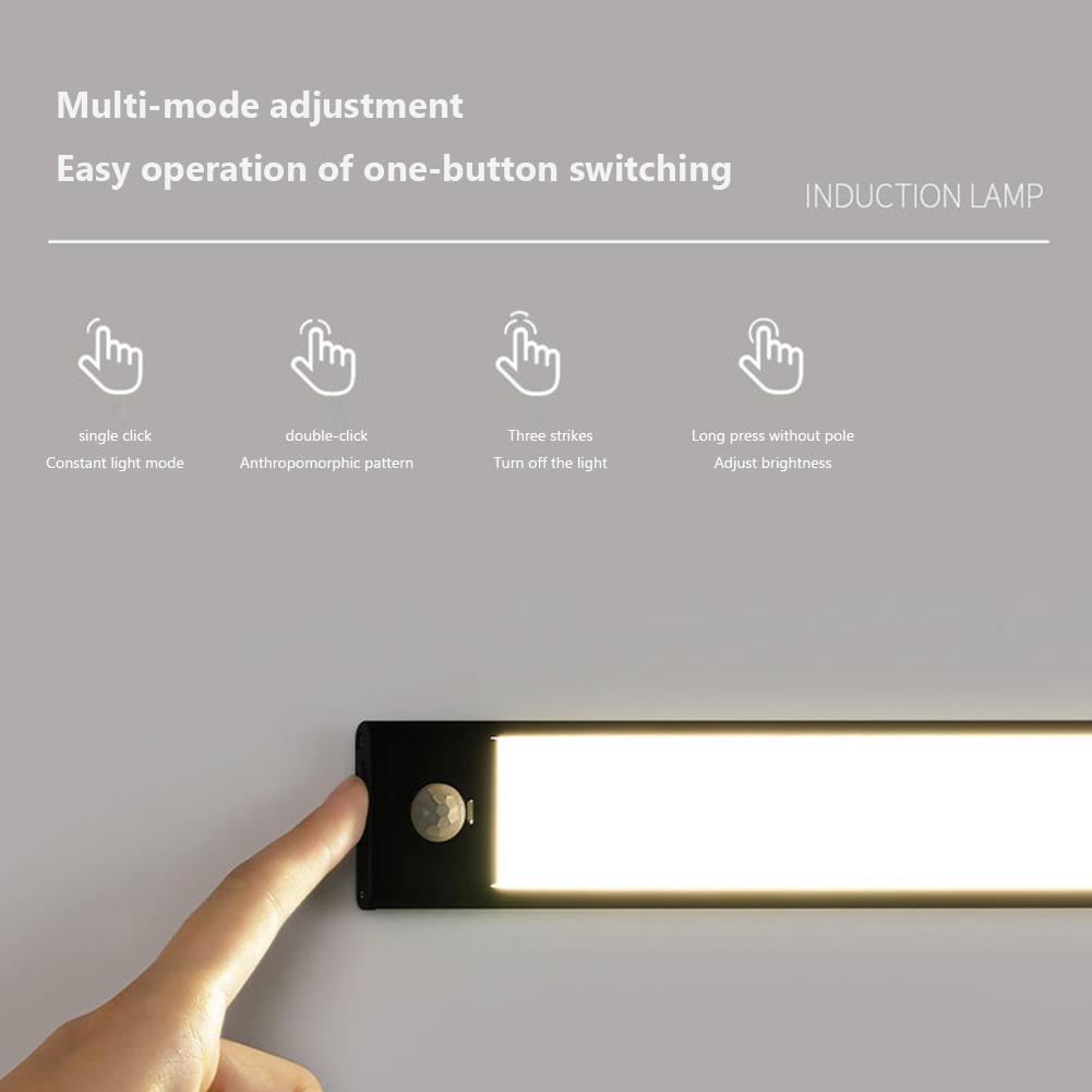 Motion Sensor Cabinet Lamp with Charging Cable Magnetic High Capacity Battery Detachable Easy Installation Housewear Furnishings