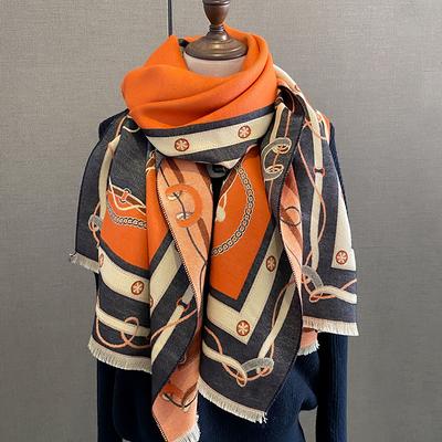Luxury Scarf Women Winter Cashmere Shawls Wraps Thick Warm Lady Travel Stole Bufanda Hijab Fashion Print