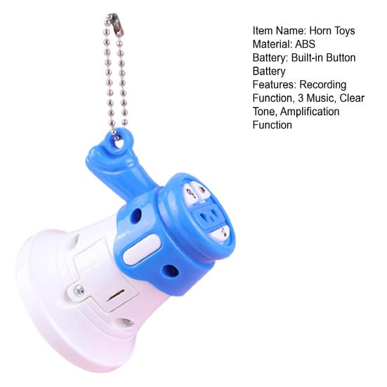 Voice Recording Speaker Keychain 3 Sound Effects Loudspeaker Trick Toy Funny Music Pendant Funny Prank Gadget for Parties Office Classroom