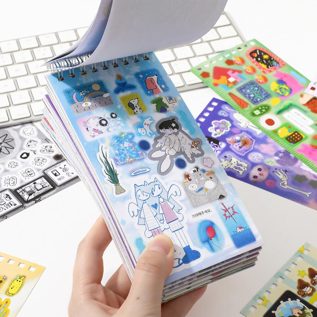 JIAMEI 20sheets Fun Collection Book Series Kawaii Ins Die Cut Sticker Book DIY Basic Decoration Handmade Scrapbooking Supplies