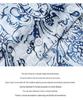 2026 Spring Women's Blue & White Porcelain Stand Collar Long Sleeve Shirt, Chinese Style, Slim Fit, Pure Cotton