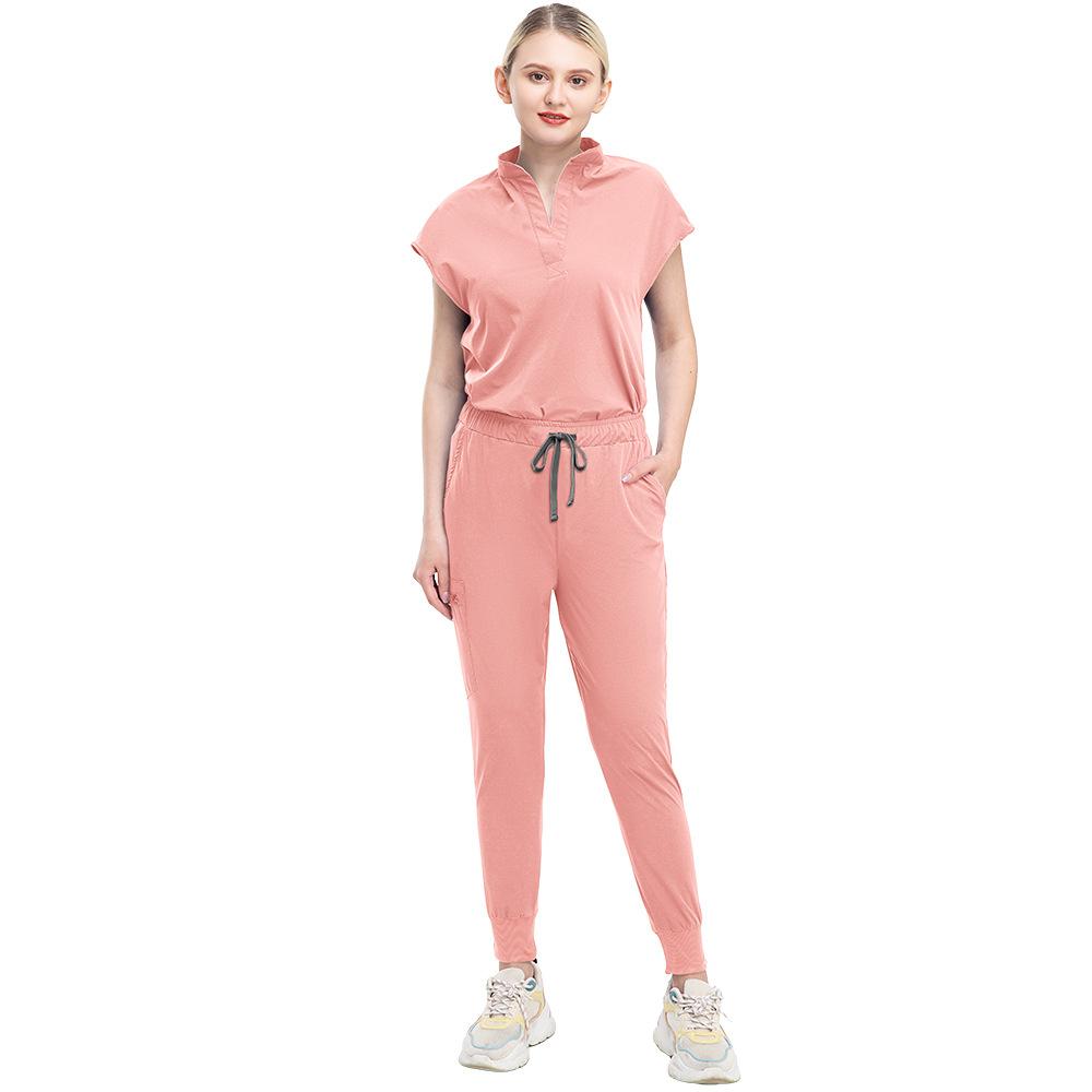 Letni strój z krótkim rękawem do prania ręcznego, elastyczny, szybkoschnący, szlafrok chirurgiczny, damski, do salonu piękności, ubranie robocze lekarza, top pielęgniarki