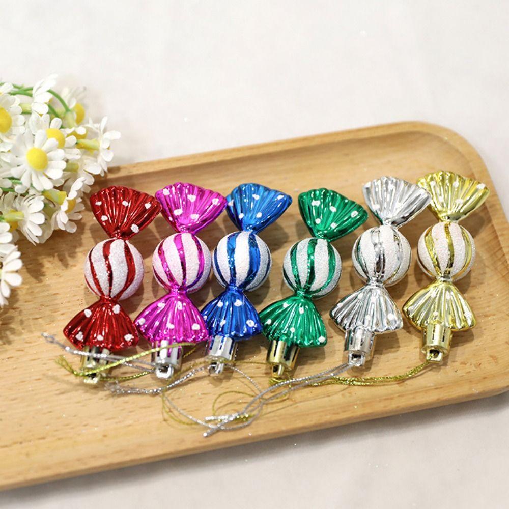 6pcs/box Random Color Christmas Candy Pendants Decorative Christmas Candy Ornaments  Xmas Gifts