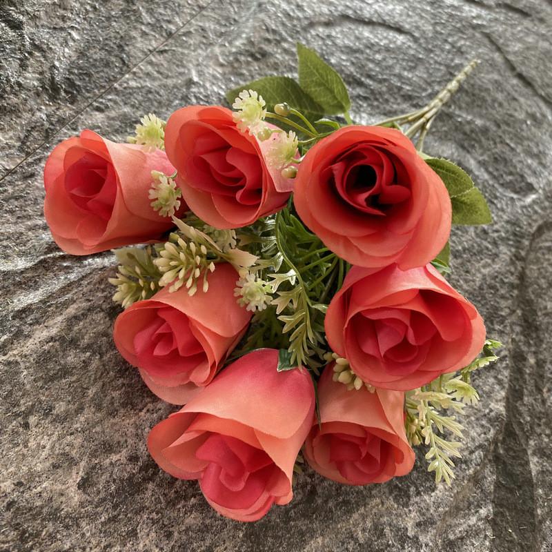 Silk Artificial Rose Flower Bouquet Photography Props Home Decoration Wedding