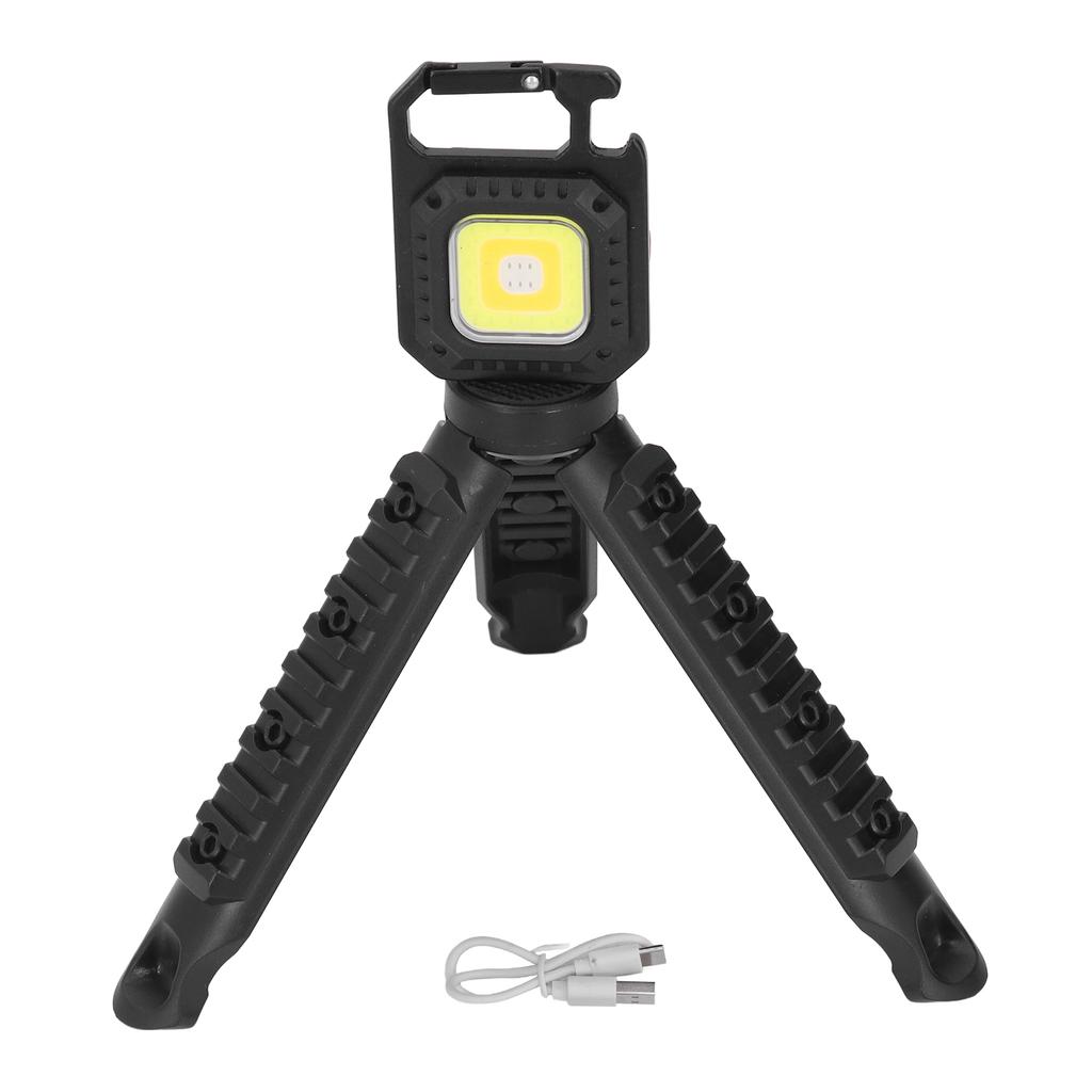COB Small Flashlights Rechargeable Portable Mini Pocket Lights with Folding Triangle Bracket for