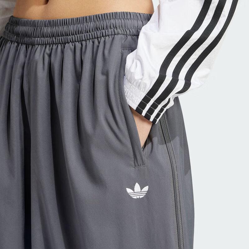 Adidas Originals Classic Sports Series Simple Woven Casual Loose Sports Pants Women Bottoms Dark-Gray JY8880