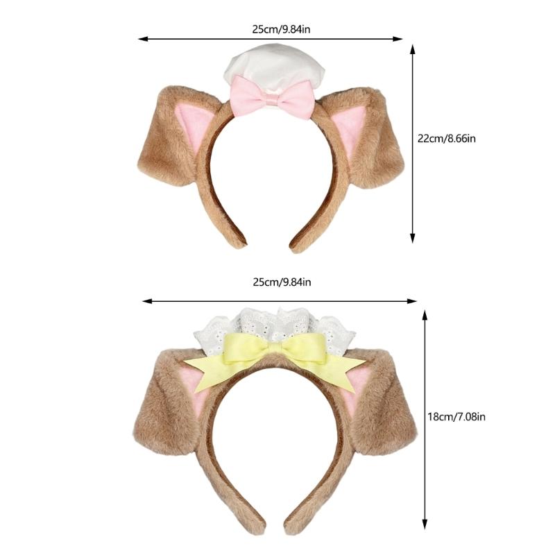 Soft Plush Dog Ear Hairband For Women Girls Cosplay Anime Hair Hoop Party Costume Sweet Style Accessory