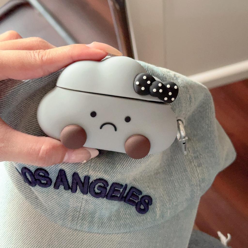 Cute Dark Cloud Expression AirPods Pro Apple Bluetooth Headset Case 1/1/1 Generation Cartoon Case for Women