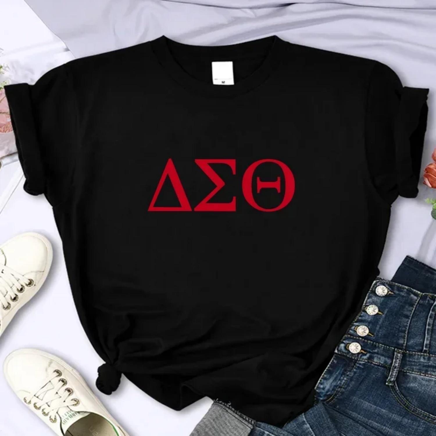 

Simple and trendy women s high-quality summer printed T-shirt casual oversized Y2k personalized sleeve O-neck S чёрный