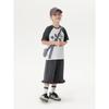Mark Jenny Girls' Casual College Style Color-Block Short-Sleeve T-Shirt Children's Pure Cotton Top Summer New Style 550698