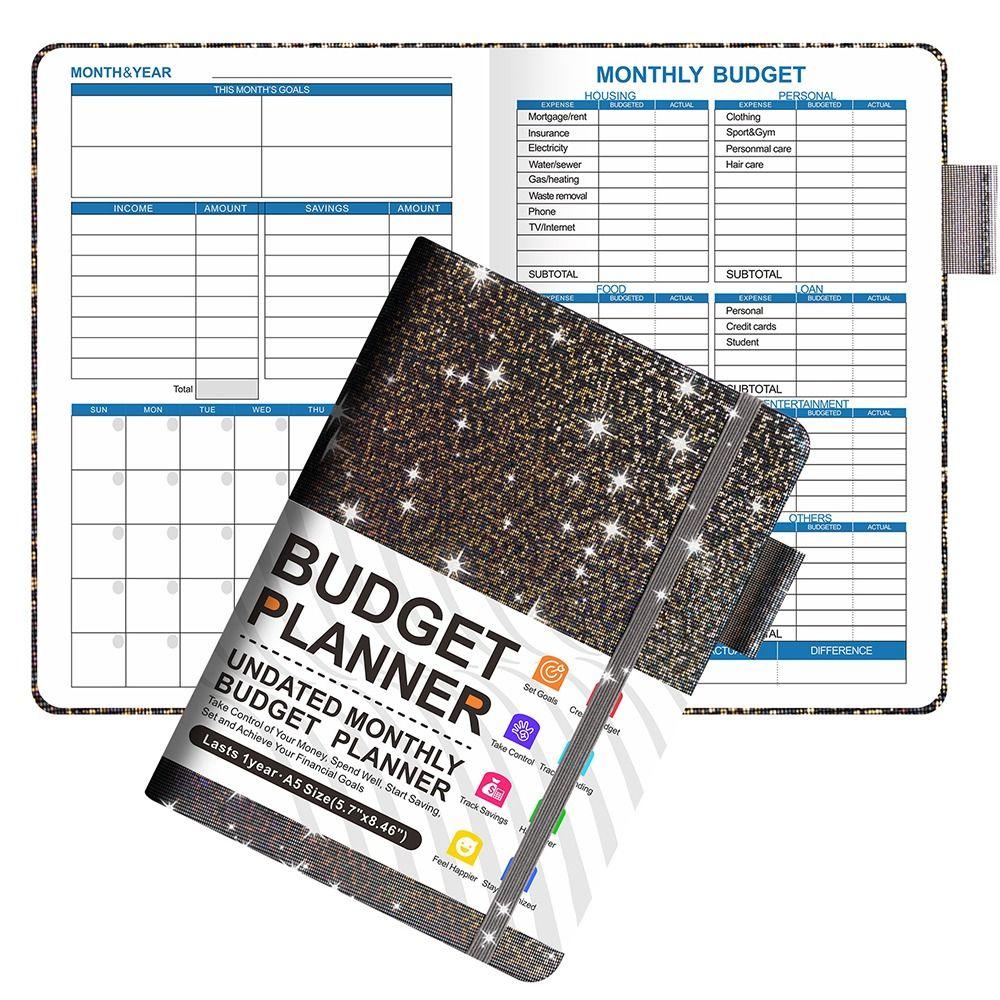 Undatiertes A5 Bargeld Budget Planer Buch Multifunktionaler Ausgaben Tracker Notizbuch Persönlich