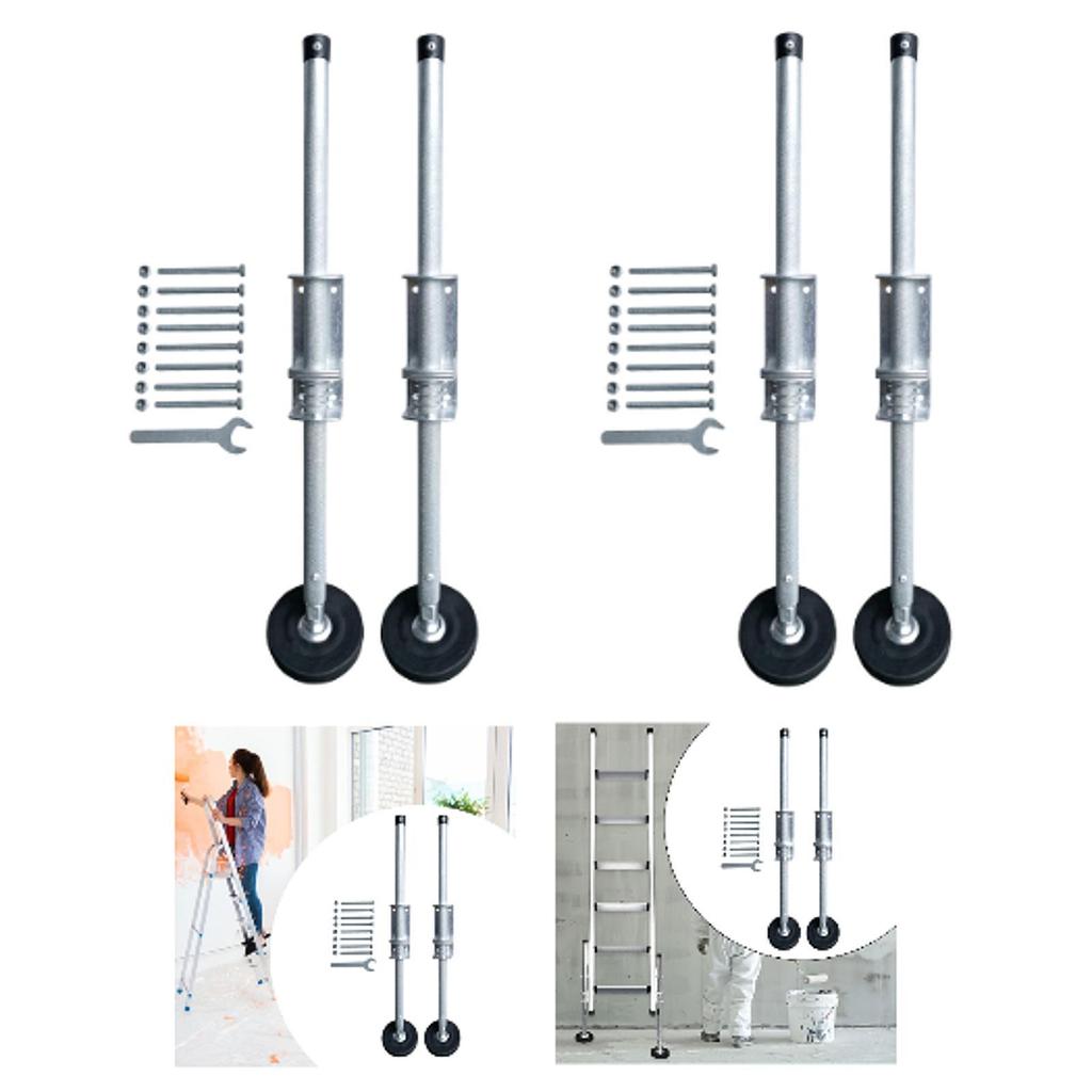 2Pcs Adjustable Ladder Accessories Steel Extension Ladder Stabilizer Legs Ladder Levelers for Working on Stairs Step Ladders