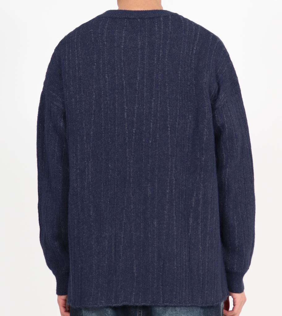 Beoteunseoul Ribbed Round Hem Cut Knit (Navy)