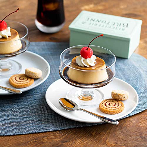 Toyo Sasaki Glass Parfait Glass, Aromatherapy Pudding, 285ml, Set of 6, Made In Japan, Dishwasher Safe, Footed Dessert Glasses, 35003HS-JAN-P