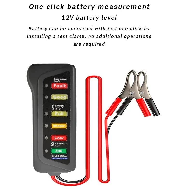Batterietester Automobil Motorrad Batterie Auto Batterie Tester ABS Rot Gelb Grün Display 12V Batterie Ebene