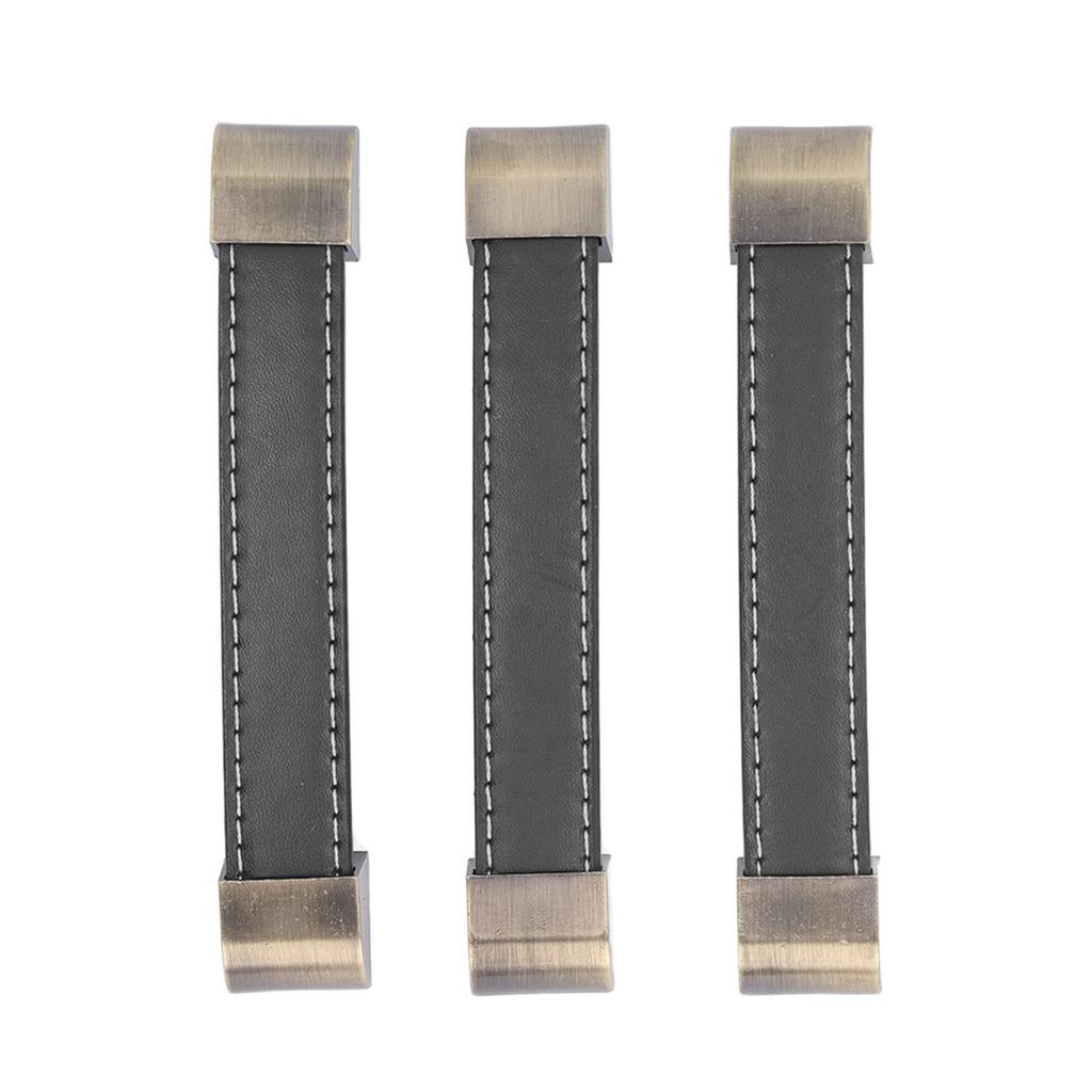 3Pcs Wardrobe Door Leather Handle Antique Drawer Pull Handle Luggage Wine Box Handle