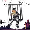Scream Horror Halloween Skeleton Toys Halloween Decoration Props Terrifying Skeleton Cage Prisoner Haunted House Decorations