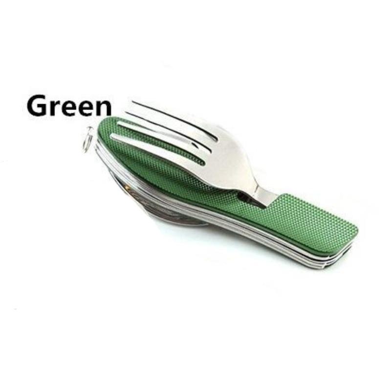 

Многофункциональная походная посуда 4 в 1, складные карманные наборы из нержавеющей стали для кемпинга