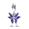 Dragonfly Charm 925 Silver Original Bee Safety Chain Sparkle Zircon Clip Charms Fit Bracelet DIY Jewelry For Women Wedding Gift