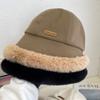 Sombrero de Cubo de Pelo Esponjoso de Moda para Mujer Invierno Grueso Cálido Sombrero de Pescador Panamá Femenino Vintage Suave Felpa Gorro de Cuenca