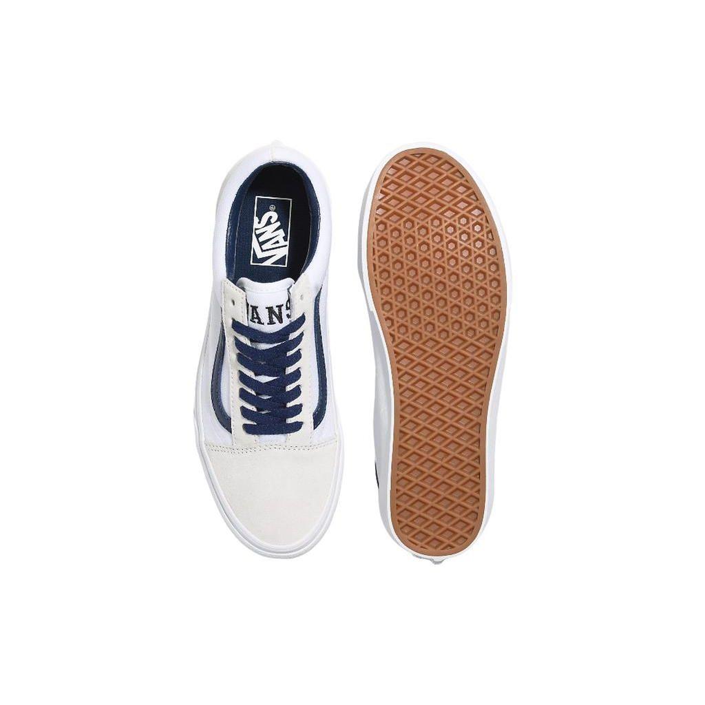 Vans Old Skool Durable Breathable Low-Top Skate Shoes Unisex Sneakers White Blue VN0005UFYY2