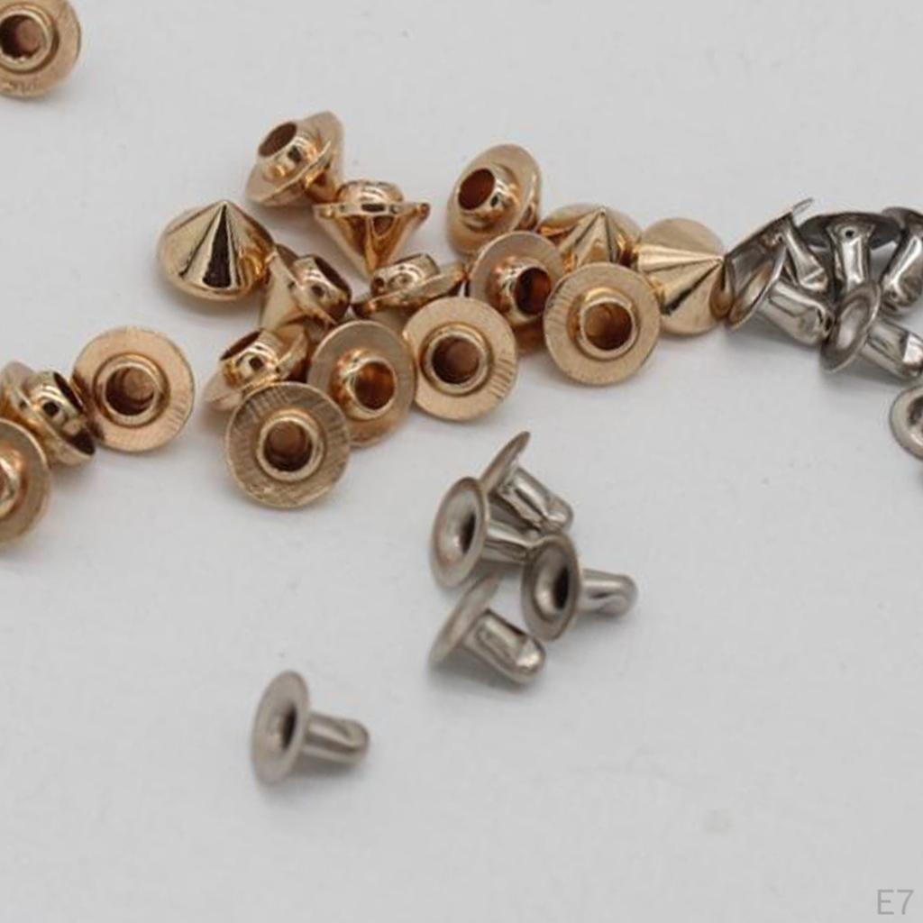 20 nitar Assorted Kit Rund kon Dekorativt 7 mm gör-det-själv-läderhantverksdubbar
