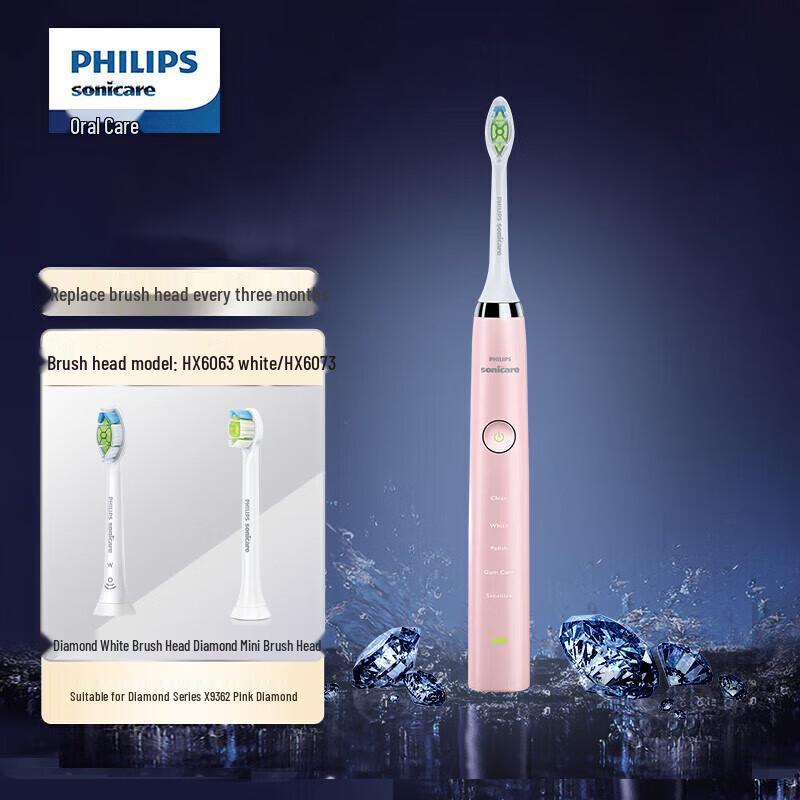 

Philips Sonicare DiamondClean HX9362 Electric Toothbrush, Luxury Pink