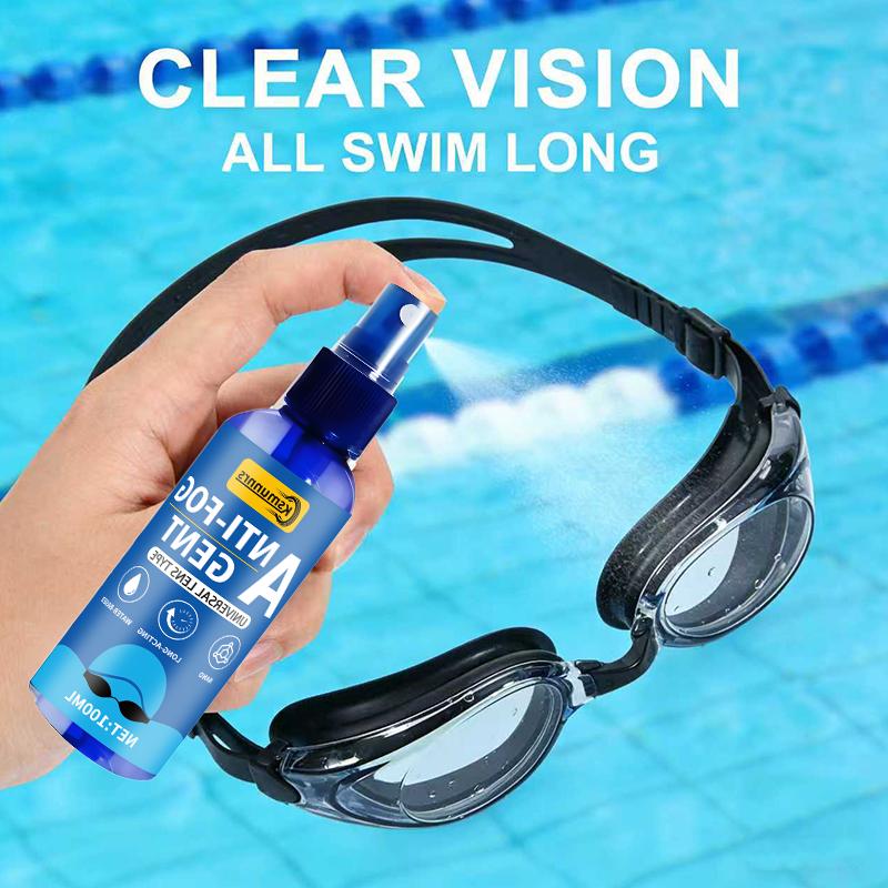 100ML Goggles Anti-Fog Spray - Long Lasting Clarity, Fog Prevention for Swimming, Diving - Safe for Contacts, Athletes