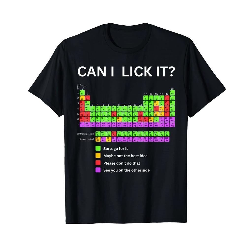 Vtipné Můžu to olíznout Pánské Tričko Dárek Tričko s Grafikou Periodické Tabulky 100% Bavlna Tričko s Kulatým Výstřihem s Humorným Chemickým Designem