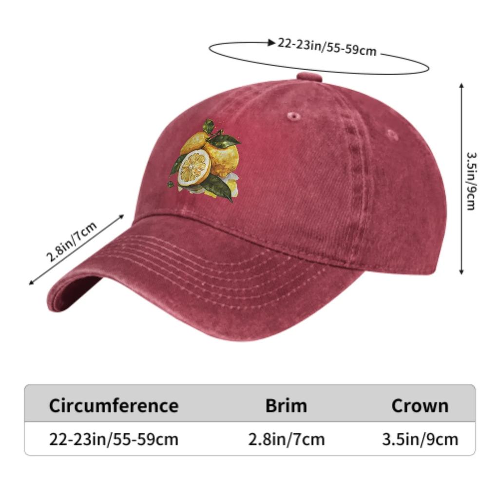 Sour Lemon Summer Classic Fashion Men Trucker Hat Cotton Breathable Women Cowboy Cap Outdoor Leisure Basketball Caps