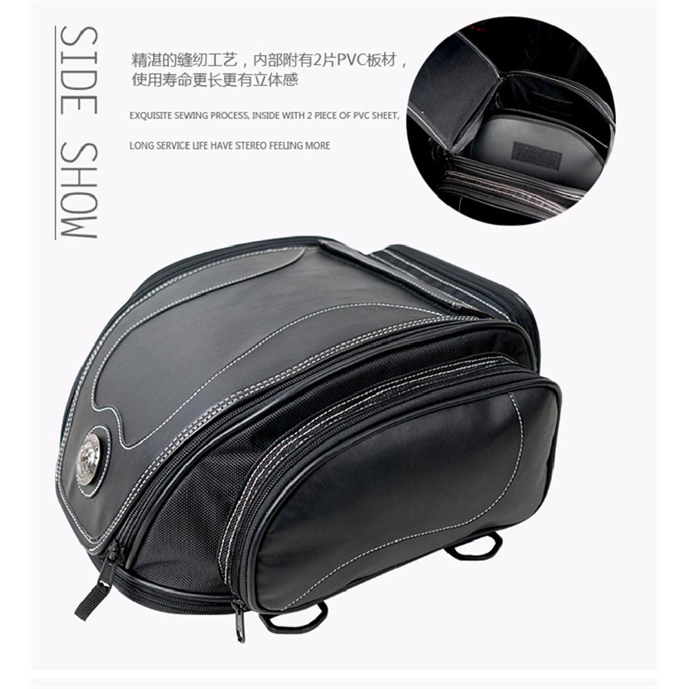1X Waterproof Black Pu Leather Motorcycle Atv Scooter Rear Seat Luggage Tail Bag
