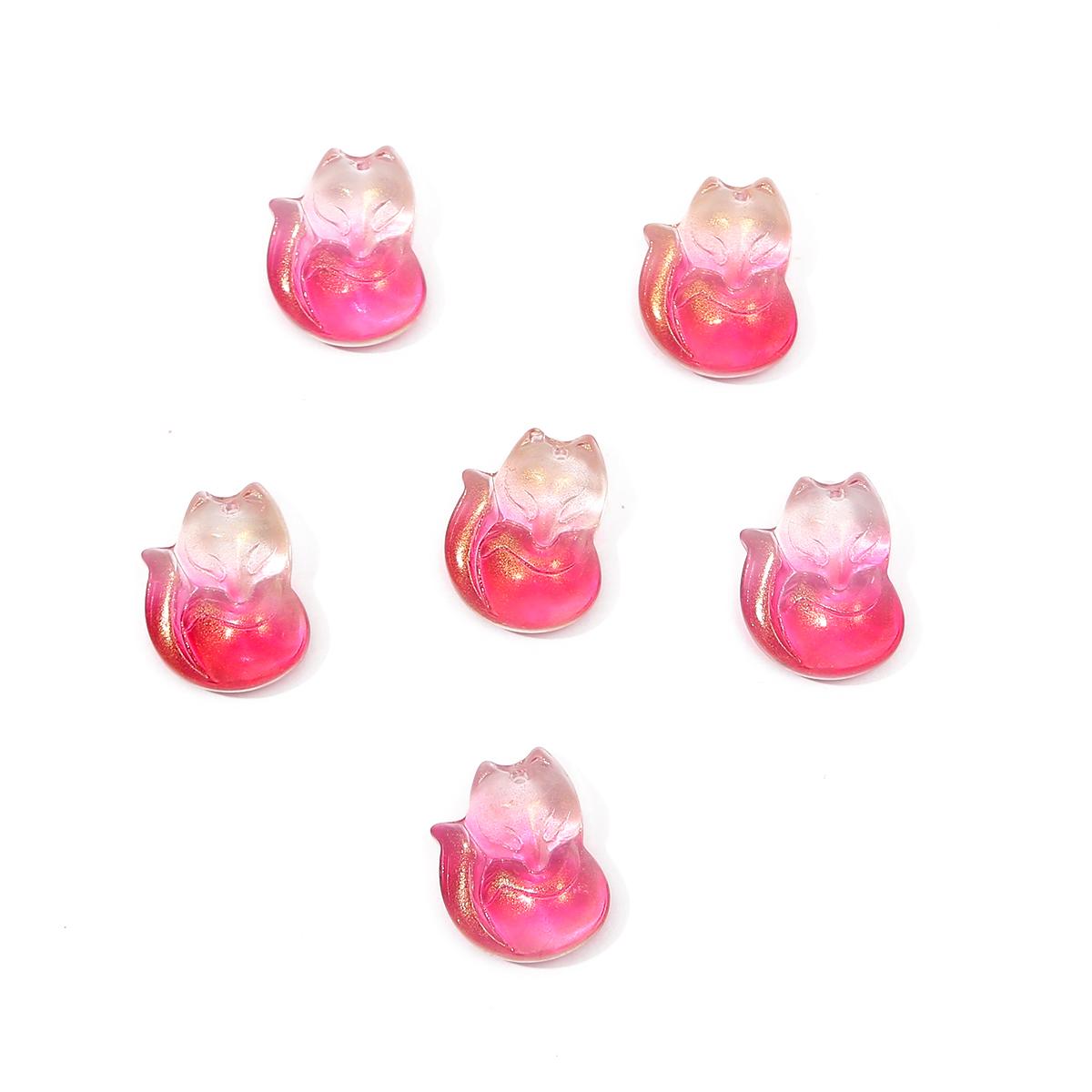 

10 шт. 18x14 мм стеклянные подвески с лисой, бусины для самостоятельного изготовления серег, ожерелья, ювелирных изделий