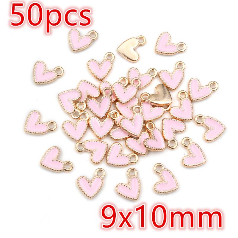 30-50Pcs 9x10mm/15x13mm Small Alloy Heart Charms Cute Love Pendants For DIY Bracelet Necklaces Jewelry Making Accessories
