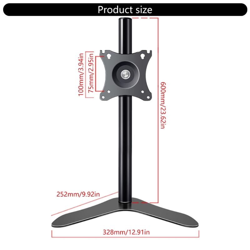 Height Adjustable Computer Monitors Stand for 14 To 27inch Displays with Vesa Base and Swivels