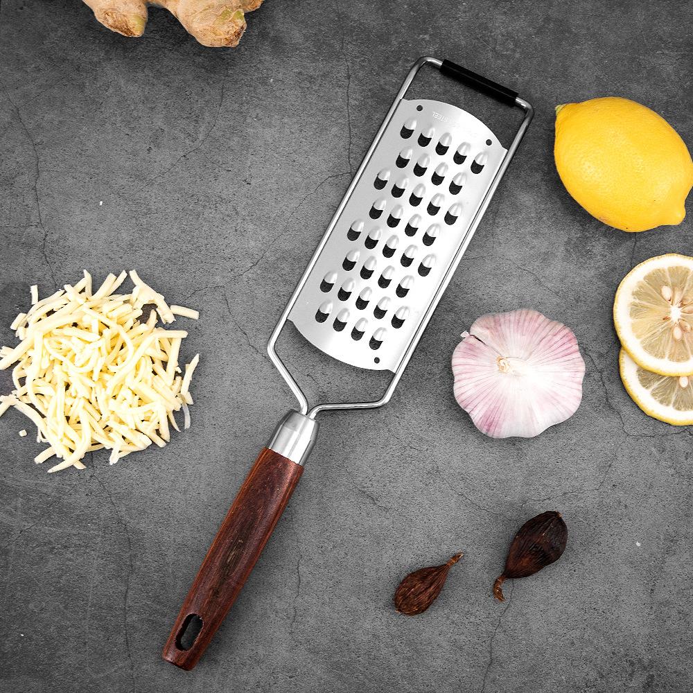 

Кухонные инструменты из нержавеющей стали Лимонная терка Терка для сыра Серия с ручками из массива дерева - Терка с мелкими зубьями Терка для пармезана Цедра для лимона Шоколад