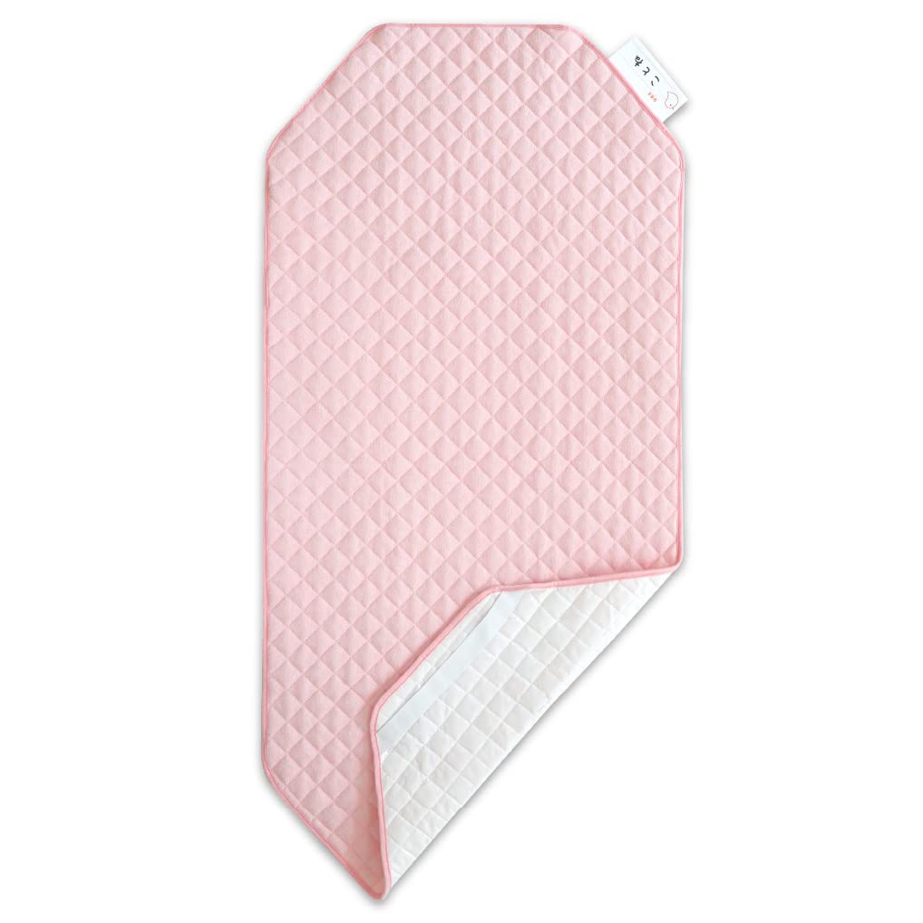 Keratta Waterproof Cot Cover for Daycare, Naptime, 100% Cotton with Name Label and Elastic Corners (60x134cm, Pink)