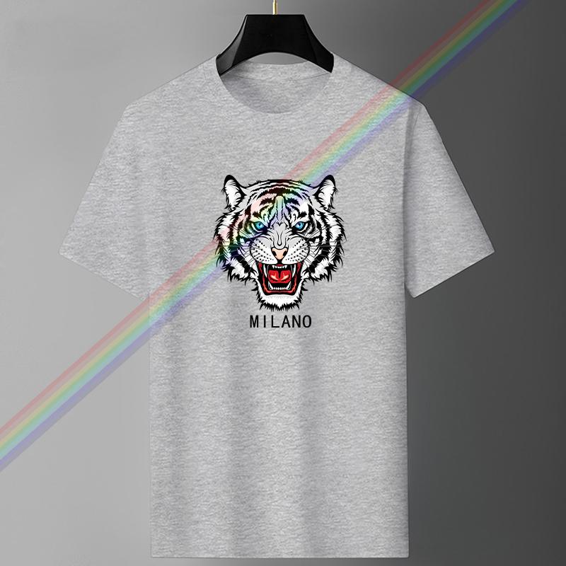 

MILANO Tiger Brand Mens Oversized Cotton TShirt Luxury Print Crew Neck Short Sleeve Solid Color Graphic T Shirts Harajuku Tees 4XL