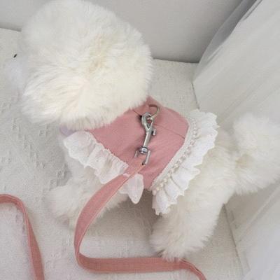 Droopy Dog Harness Pearl Dantela Set de lese curea pentru piept, roz