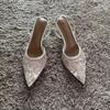 Síťované Vyšívané Tenké Sandály na Vysokém Podpatku Dámské Letní Sexy Slingback Špičaté Lodičky Společenské Boty