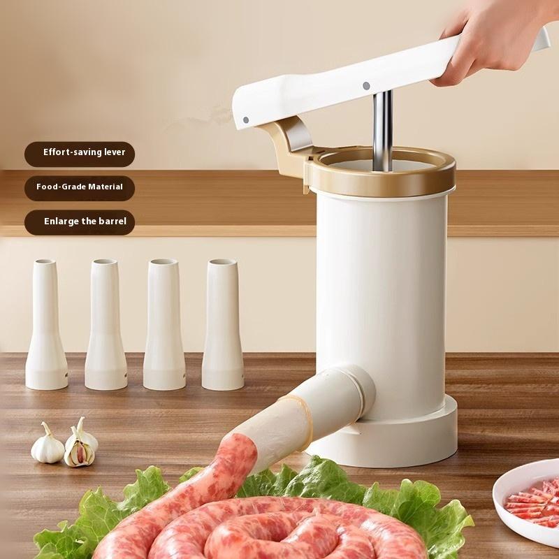 Homemade Sausage Maker With Stuffing Pipe Manual Fast Meat Stuffer Filling Machine Large Capacity Heavy Duty Kitchen Tools