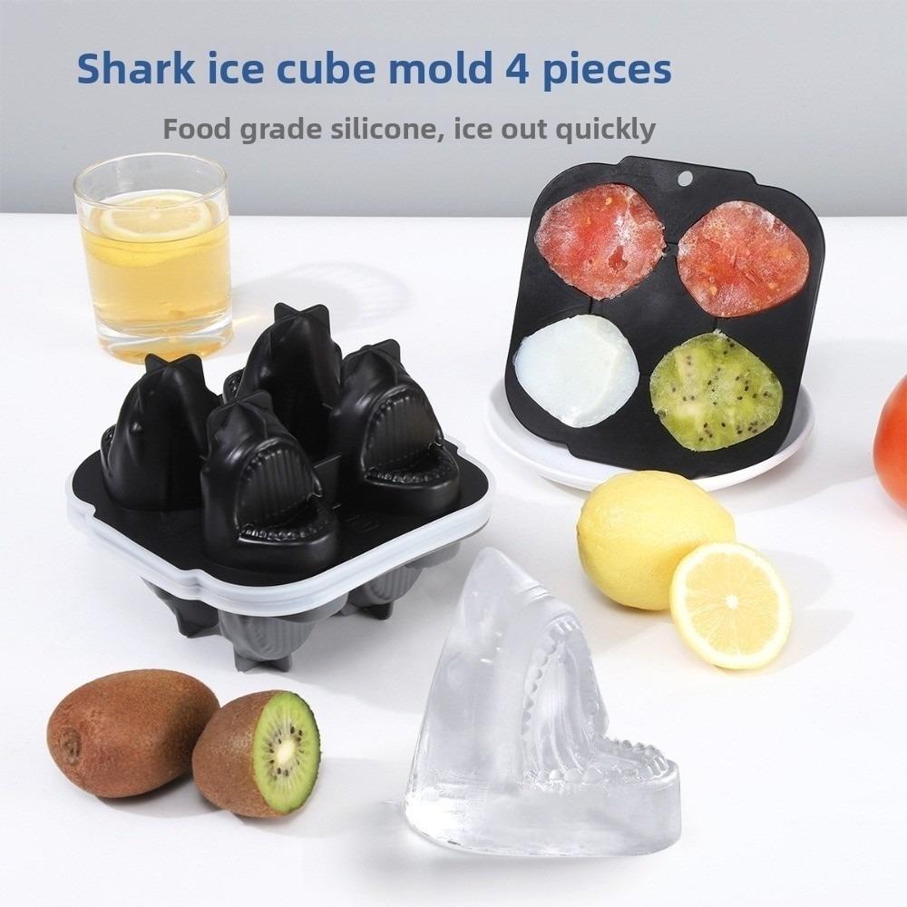 

Shark Popsicle Molds Animal Shape Ice Maker Funny Ice Ball Mold for Summer сірий