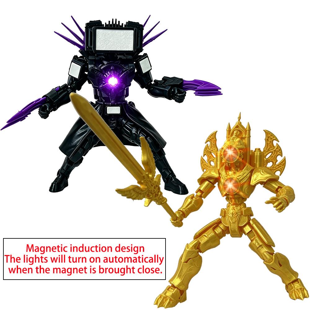 New 3D Printed Skibidi Figures Toilets Speakerman Spider Monitoring 2.0 Interceptor Warrior Vacuum Models for Kid Birthday Gif