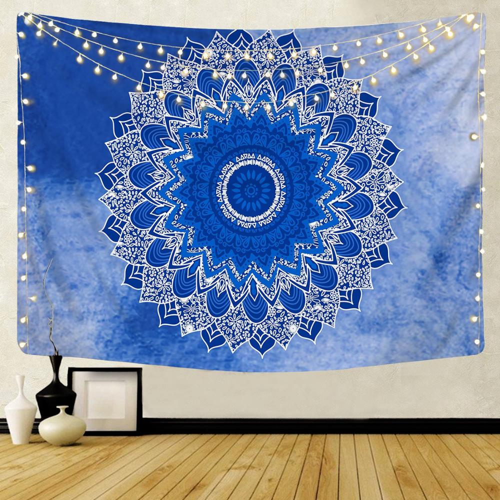 Large Mandala Pattern Indian Tapestry Wall Hanging Decoration Bohemian Beach Towel Polyester Thin Blanket Yoga Shawl Travel  Mat