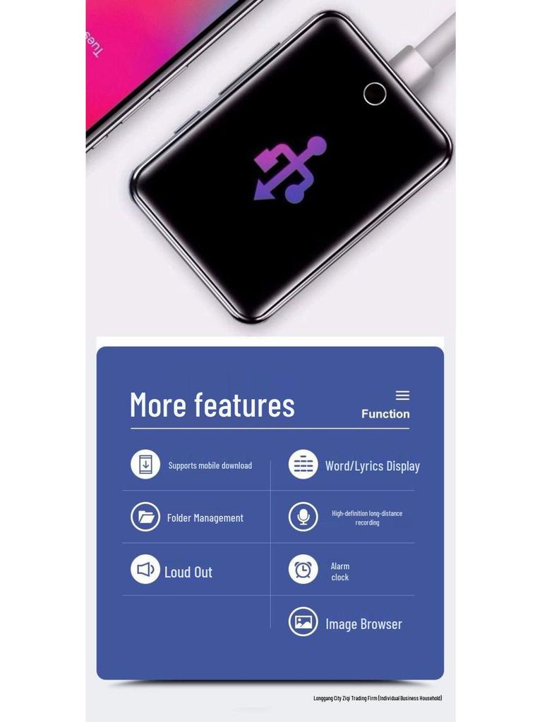 Tragbarer Touchscreen MP4/MP3 Bluetooth Player mit Englisch-Wörterbuch für Studenten