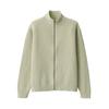 MUJI Herre Vaskbar Ribbestrikket Cardigan med Full Glidelås, Lys Grønn, Størrelse Small, AA0S7A5S