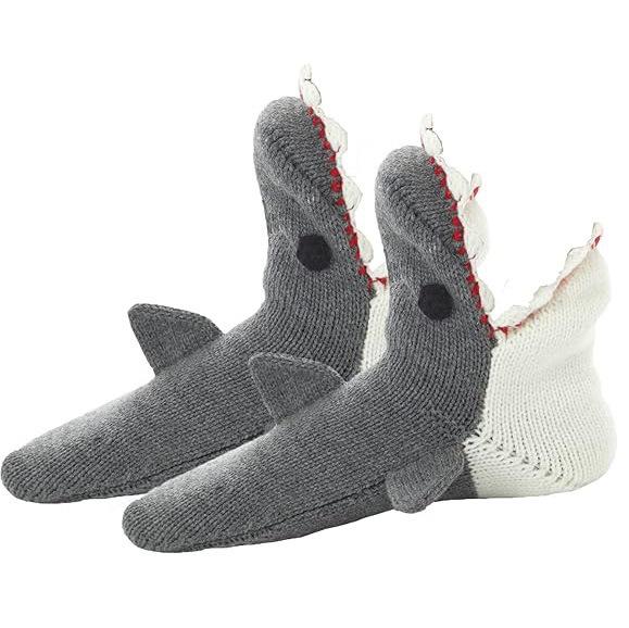 Christmas Knit Crocodile and Shark Floor Socks - Cozy and Warm, Hot Item