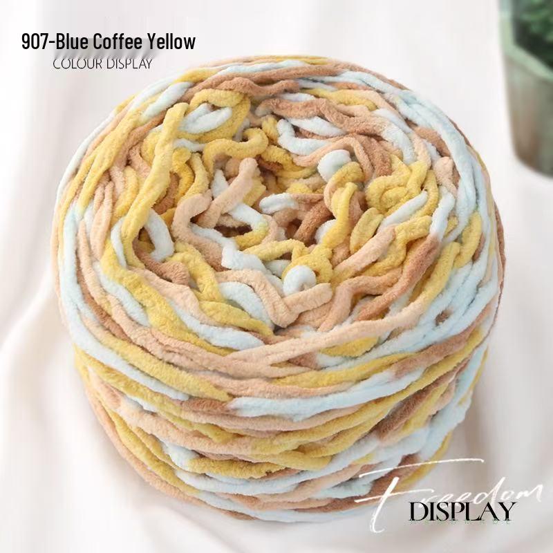 New 3.8 Liang Colored Ice Yarn: Thick Single-Strand for Crochet - Ideal for Shoes, Slippers, Scarves, and Seat Cushions.