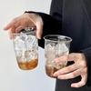 Transparente Wasserflaschen Kaffeetasse Gekräuselte Latte-Tassen Haushalts-Glas-Trinkgeschirr Saft Milch-Glaswaren-Tassen Kaffeezubehör Einfache Tasse