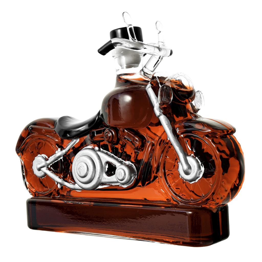 Szklana butelka na whisky Mustang 300 ml ze szkła borokrzemowego Butelka silnika motocyklowego Butelka na whisky z dwoma silnikami w kształcie litery V Akcesoria barowe
